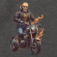 Trendy Skeleton Riding A Motorbike Vector Backpack