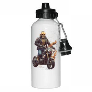 Trendy Skeleton Riding A Motorbike Aluminum Water Bottle 