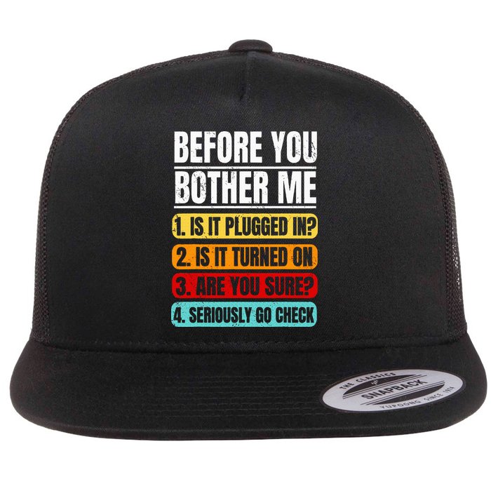 Tech Support Retro Vintage Help Desk IT Call Center Flat Bill Trucker Hat
