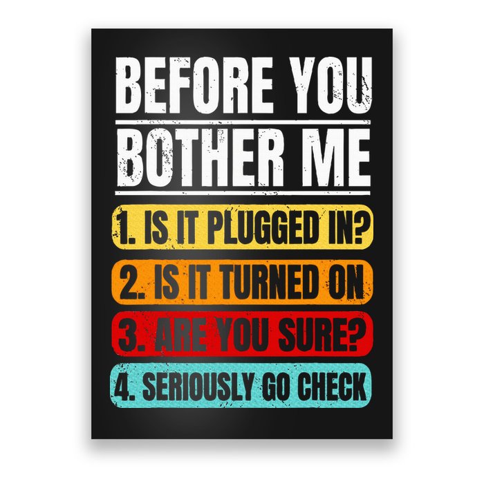 Tech Support Retro Vintage Help Desk IT Call Center Poster