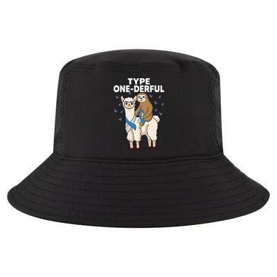 T1D sloth riding llama Type one derful Diabetes Awareness Cool Comfort Performance Bucket Hat