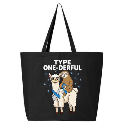 T1D sloth riding llama Type one derful Diabetes Awareness 25L Jumbo Tote