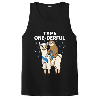 T1D sloth riding llama Type one derful Diabetes Awareness PosiCharge Competitor Tank