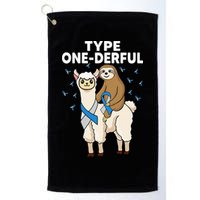 T1D sloth riding llama Type one derful Diabetes Awareness Golf Towel