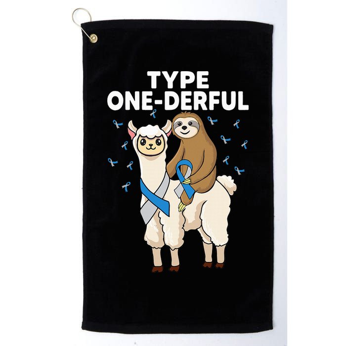 T1D sloth riding llama Type one derful Diabetes Awareness Golf Towel