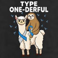 T1D sloth riding llama Type one derful Diabetes Awareness Golf Towel