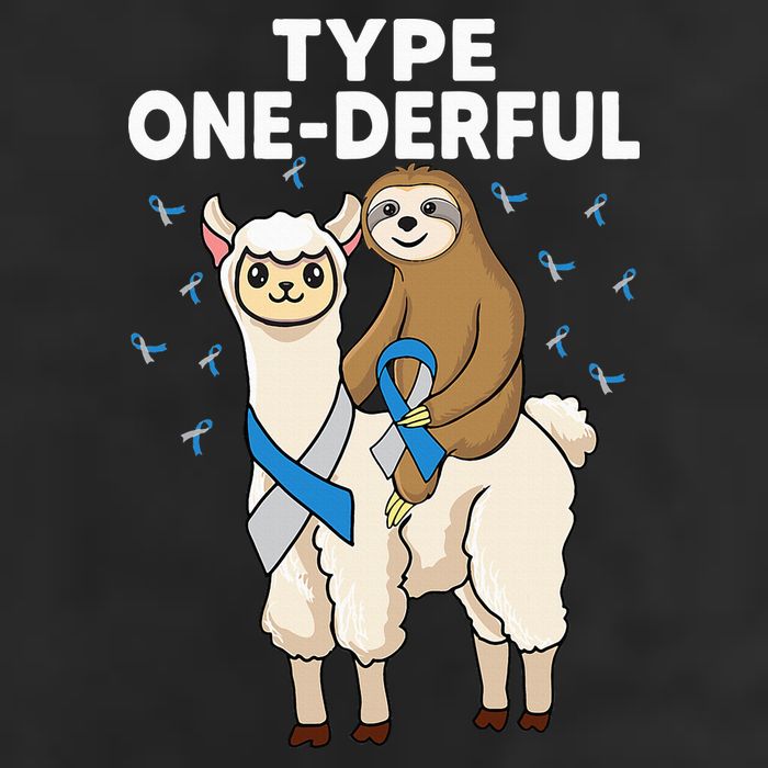 T1D sloth riding llama Type one derful Diabetes Awareness Golf Towel