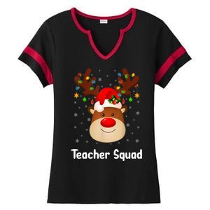 Teacher Squad Reindeer Ladies Halftime Notch Neck Tee