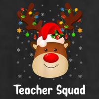 Teacher Squad Reindeer 7 Panel Mesh Trucker Snapback Hat
