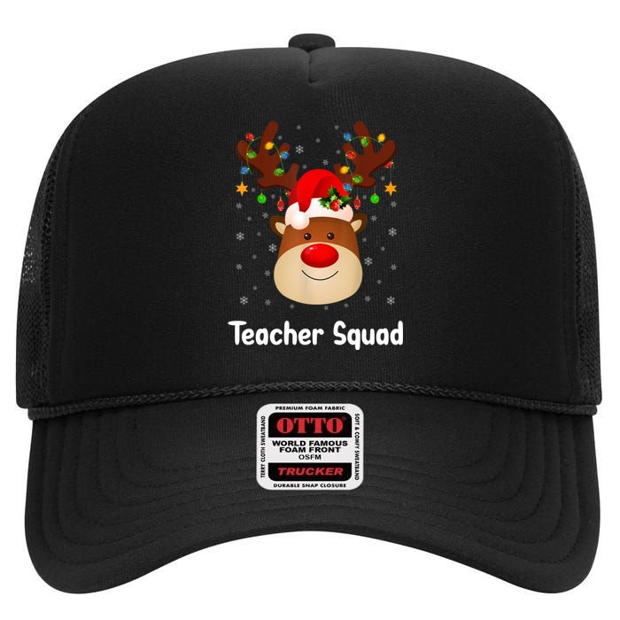 Teacher Squad Reindeer High Crown Mesh Back Trucker Hat