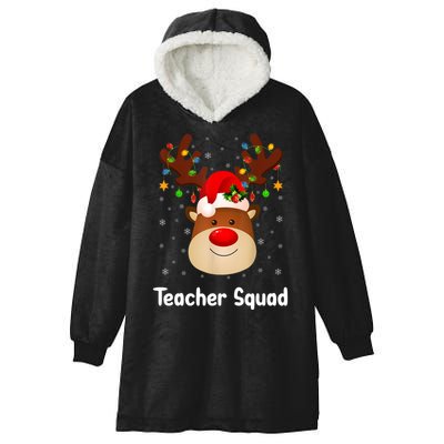 Teacher Squad Reindeer Hooded Wearable Blanket