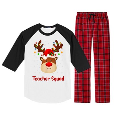 Teacher Squad Reindeer Raglan Sleeve Pajama Set