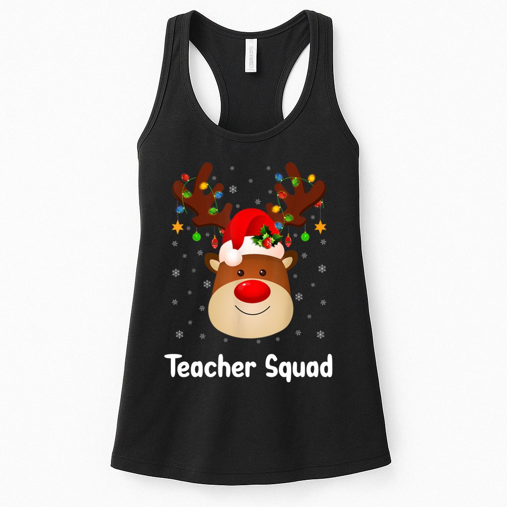 Teacher Squad Reindeer Womens Tank Top