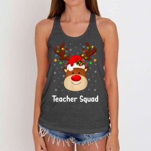 Teacher Squad Reindeer Women's Knotted Racerback Tank