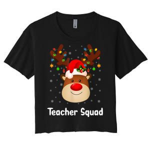 Teacher Squad Reindeer Women's Crop Top Tee