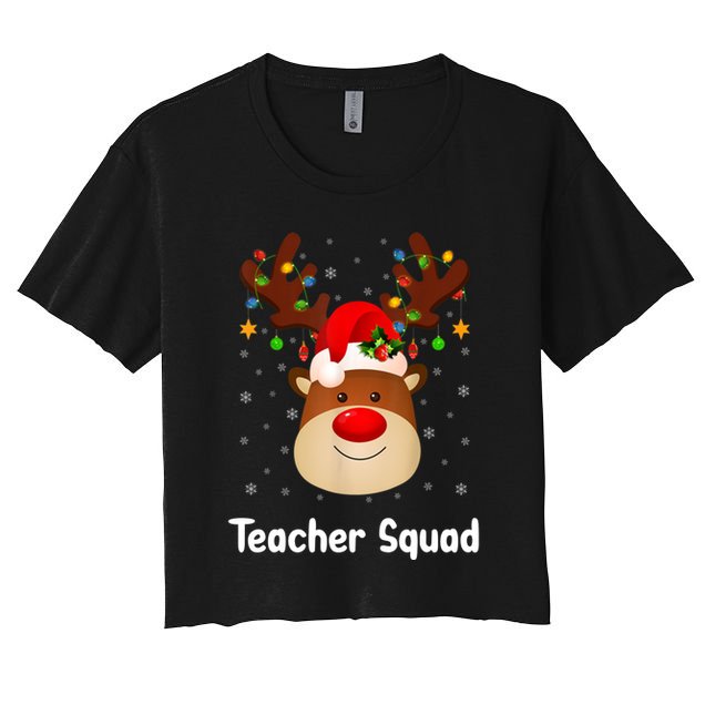Teacher Squad Reindeer Crop Top