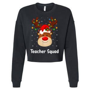 Teacher Squad Reindeer Cropped Pullover Crew