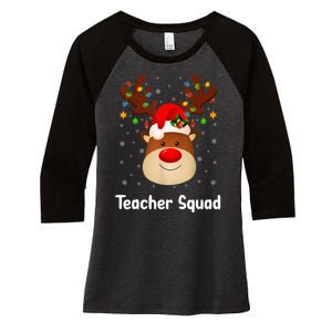 Teacher Squad Reindeer Women's Tri-Blend 3/4-Sleeve Raglan Shirt