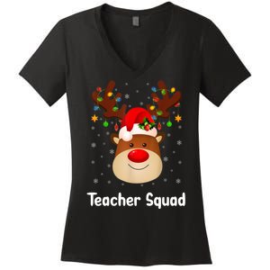 Teacher Squad Reindeer Women's V-Neck T-Shirt