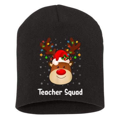 Teacher Squad Reindeer Short Acrylic Beanie