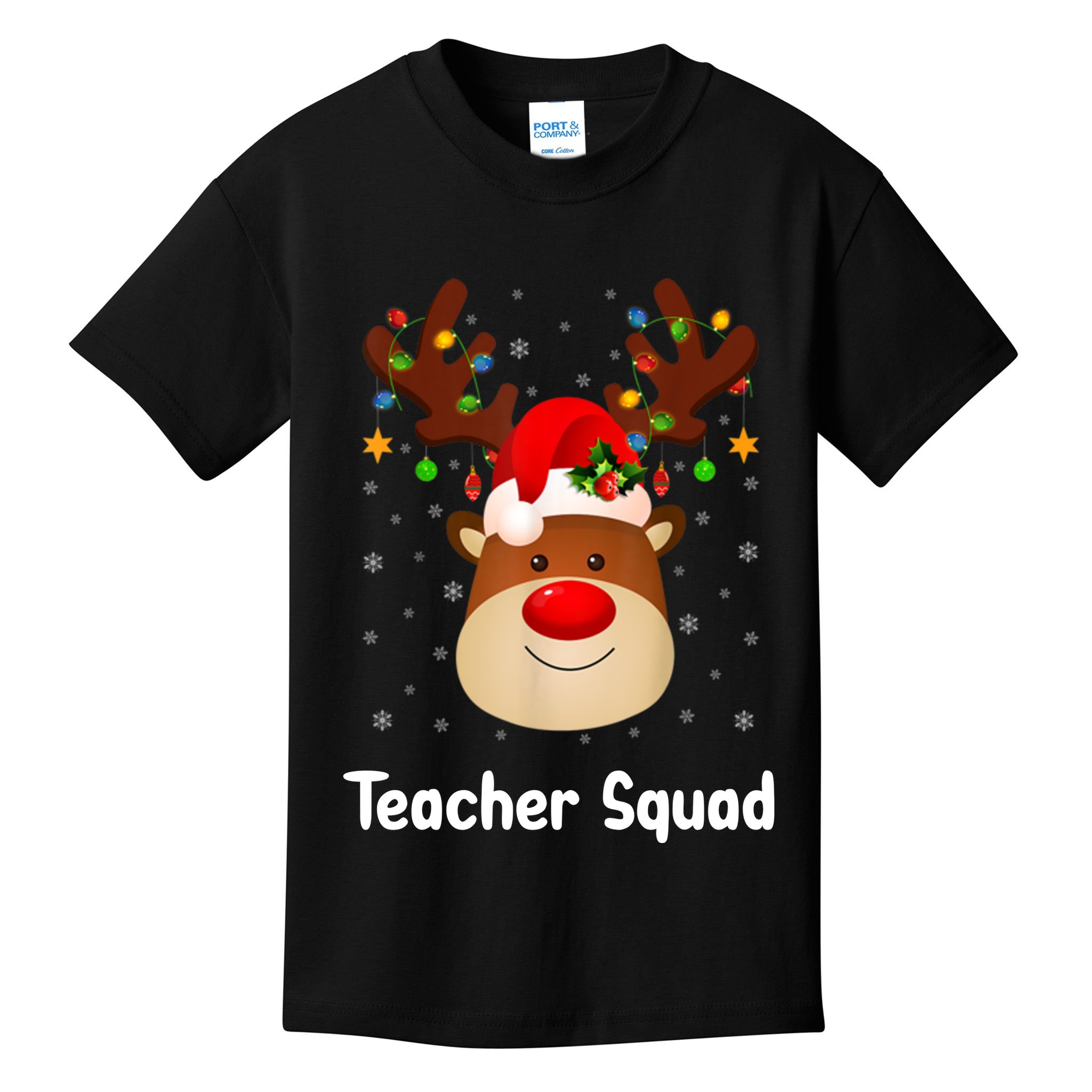 Teacher Squad Reindeer Kids T-Shirt