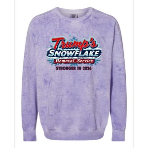 Trump Snowflake Removal Funny Donald Trump Snow Plow Driver Cute Gift Colorblast Crewneck Sweatshirt