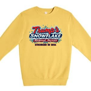 Trump Snowflake Removal Funny Donald Trump Snow Plow Driver Cute Gift Premium Crewneck Sweatshirt