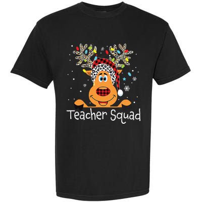 Teacher Squad Reindeer Funny Teacher Christmas Xmas Garment-Dyed Heavyweight T-Shirt