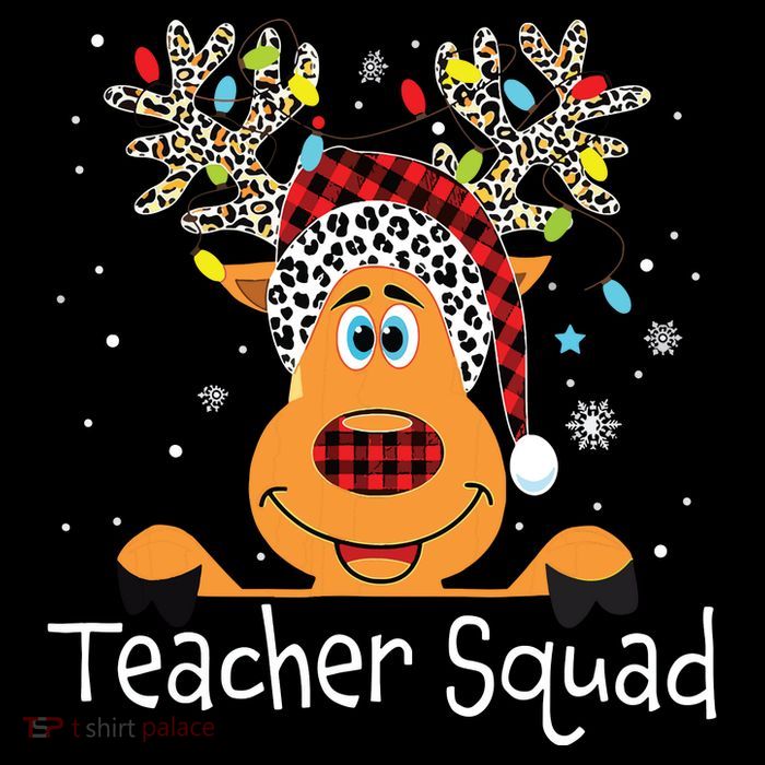 Teacher Squad Reindeer Funny Teacher Christmas Xmas T-Shirt