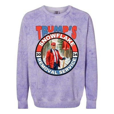 Trump Snowflake Removal Service Funny President Election Great Gift Colorblast Crewneck Sweatshirt