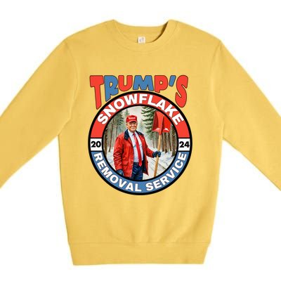 Trump Snowflake Removal Service Funny President Election Great Gift Premium Crewneck Sweatshirt