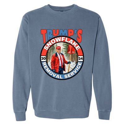 Trump Snowflake Removal Service Funny President Election Great Gift Garment-Dyed Sweatshirt