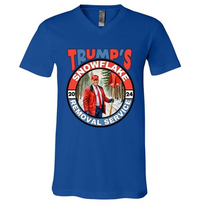 Trump Snowflake Removal Service Funny President Election Great Gift V-Neck T-Shirt