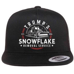 TrumpS Snowflake Removal Service Funny Trump 2024 Meme Flat Bill Trucker Hat