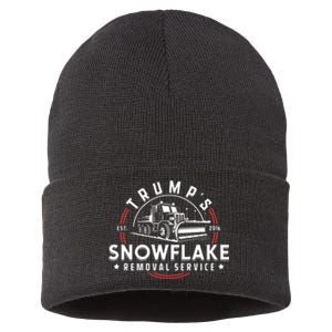 TrumpS Snowflake Removal Service Funny Trump 2024 Meme Sustainable Knit Beanie