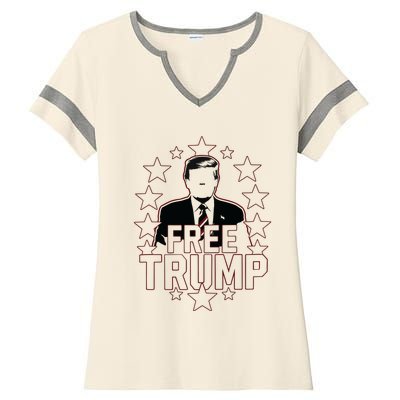 Trump Support Republican Gift I Stand With Trump Ladies Halftime Notch Neck Tee