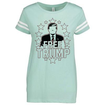 Trump Support Republican Gift I Stand With Trump Enza Ladies Jersey Football T-Shirt