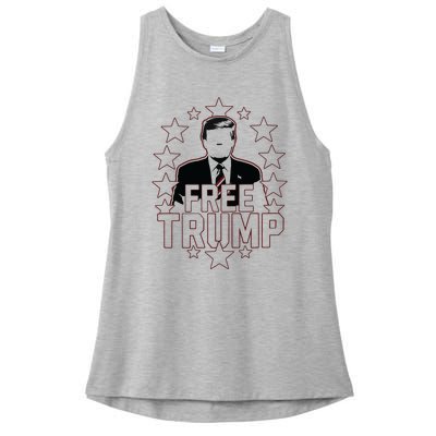 Trump Support Republican Gift I Stand With Trump Ladies PosiCharge Tri-Blend Wicking Tank