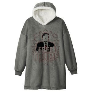 Trump Support Republican Gift I Stand With Trump Hooded Wearable Blanket