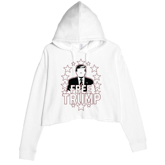 Trump Support Republican Gift I Stand With Trump Crop Fleece Hoodie