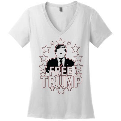 Trump Support Republican Gift I Stand With Trump Women's V-Neck T-Shirt