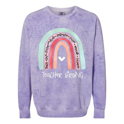 Teacher Strong Rainbow Teacher Life Colorblast Crewneck Sweatshirt