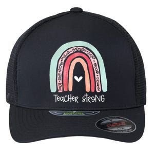 Teacher Strong Rainbow Teacher Life Flexfit Unipanel Trucker Cap