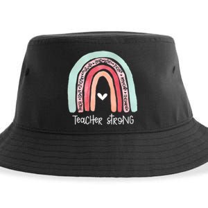 Teacher Strong Rainbow Teacher Life Sustainable Bucket Hat