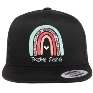 Teacher Strong Rainbow Teacher Life Flat Bill Trucker Hat