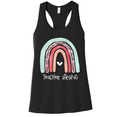 Teacher Strong Rainbow Teacher Life Women's Racerback Tank