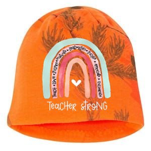 Teacher Strong Rainbow Teacher Life Kati - Camo Knit Beanie