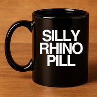 Tisakorean Silly Rhino Pill 11oz C Handle Ceramic Mug