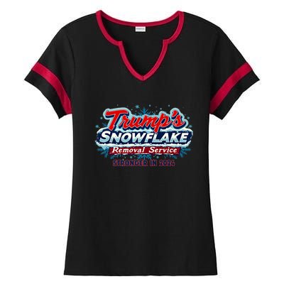 Trump Snowflake Removal Service 2024 Ladies Halftime Notch Neck Tee