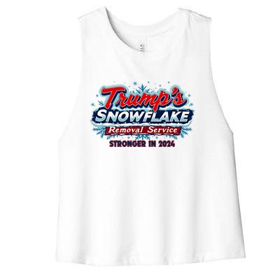 Trump Snowflake Removal Service 2024 Women's Racerback Cropped Tank